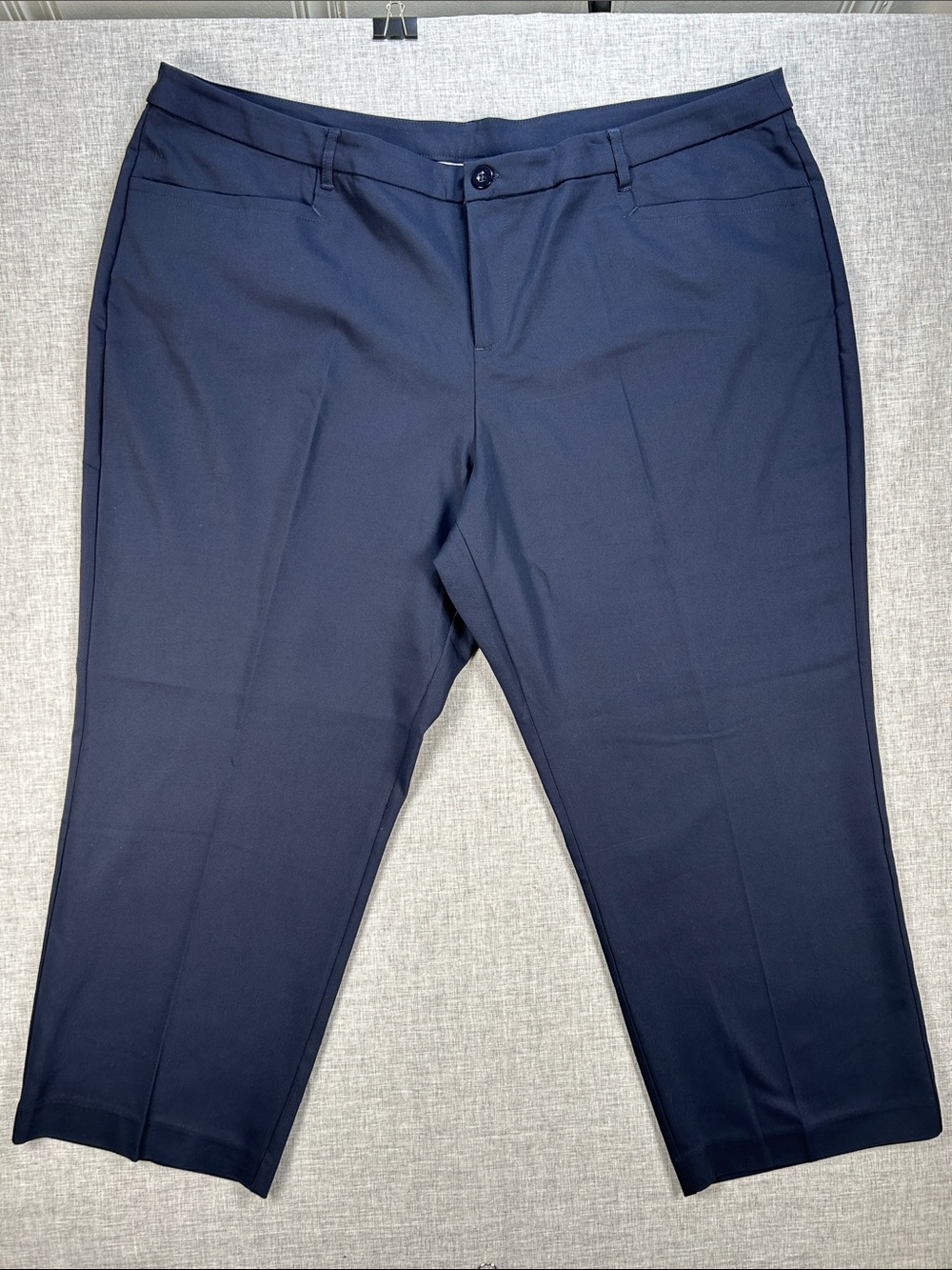 CJ Banks Navy Blue Petite Capri Pants 24W Cropped Career Dress Pants